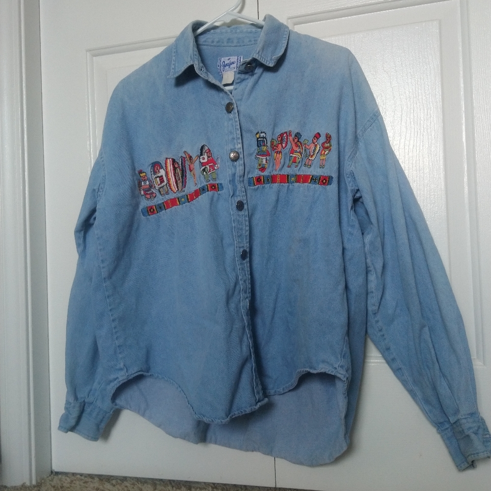 Vintage Native American Denim Jacket
